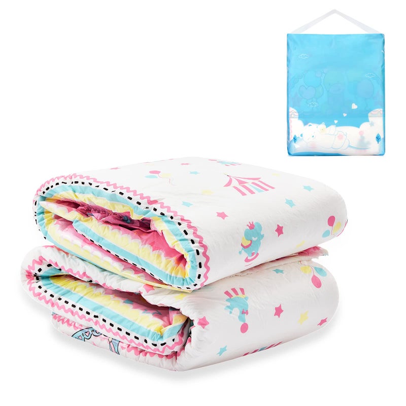LittleForBig 5500-5800 ml Adult Printed Diaper 2 Pieces Pack 4 Prints Random Assorted - Little Circus (M)